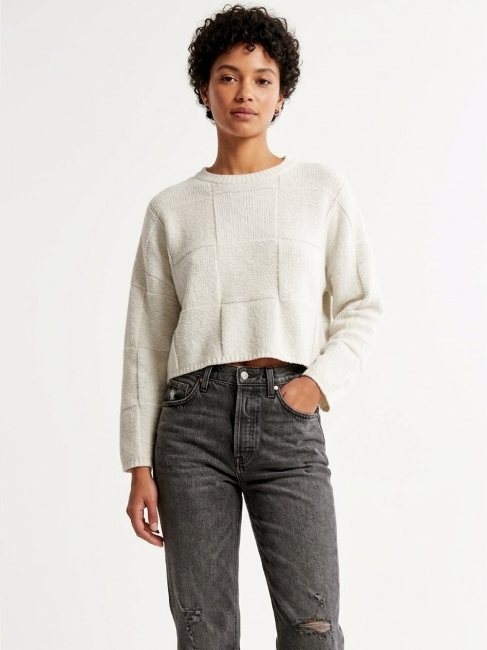 moon & madison Textured Cream Sweater